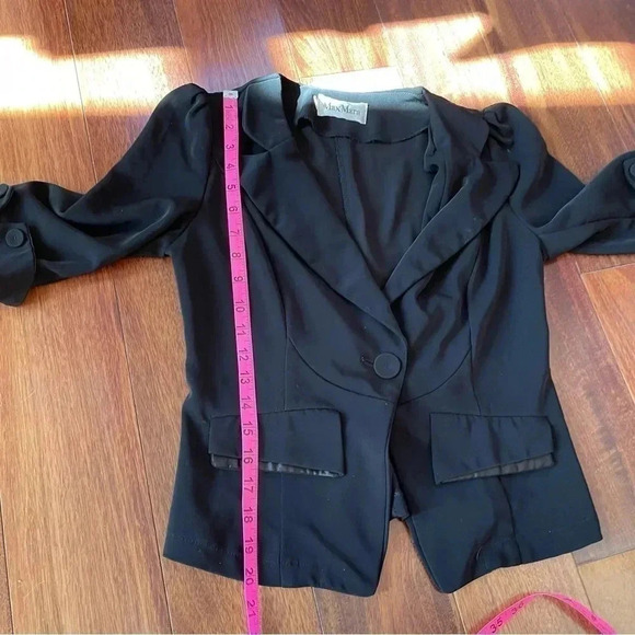 MaxMara Black Mini Blazer Jacket Classic Business Casual Work Wear Small - Picture 10 of 11